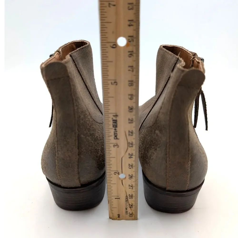 Lucky Brand Blandre Leather Ankle Booties Women's Brown Size US7M EU37.5